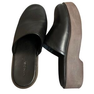 VINCE ANTON Black Leather Platform Mules Women’s SZ 8.5